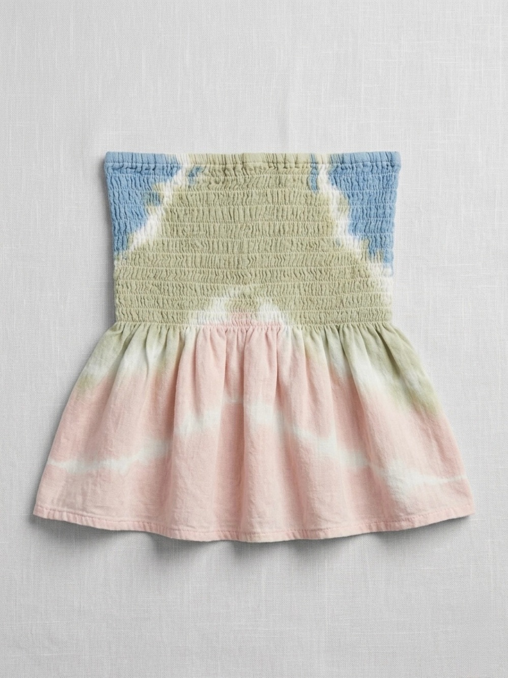 🌼2/30$ Smocked Tie-Dye Strapless Tube Top in Pastel Shades
